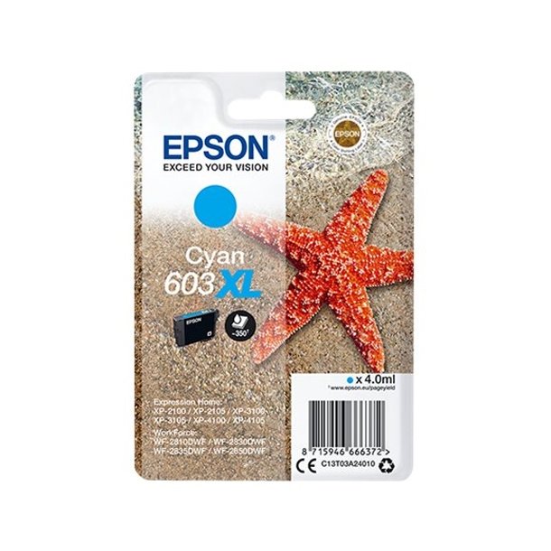 Epson Blkpatron T03A24 603 XL Cyan