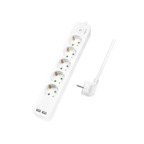 Stikdse 5-vejs med USB